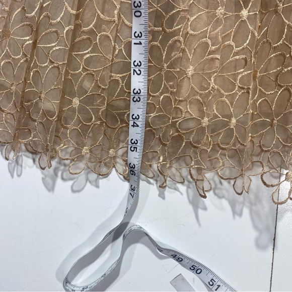 Frock By Tracy Reese Nude Pleated Vintage Inspired Silk Cotton Floral Dress 6 - Picture 14 of 15